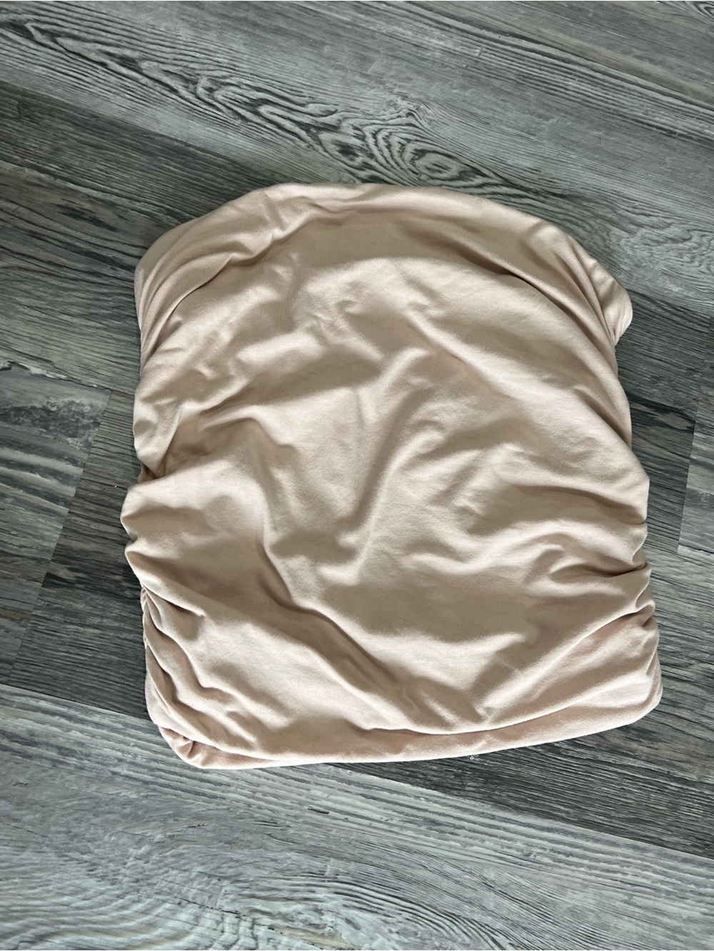 a new day Beige Ruched Tube Top